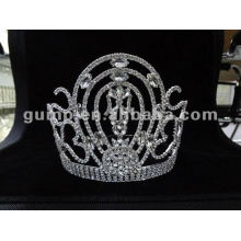 Corona grande de la tiara del rhinestone